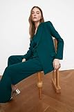 TRENDYOL Damska kurtka Trendyol Button Blazer Jacket Outdoor Blue Button Detailed Blazer Jacket, zielony, 40