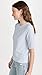 Vince Womens Striped Relaxed Elbow SLV Crew, Sky/Off White, Small