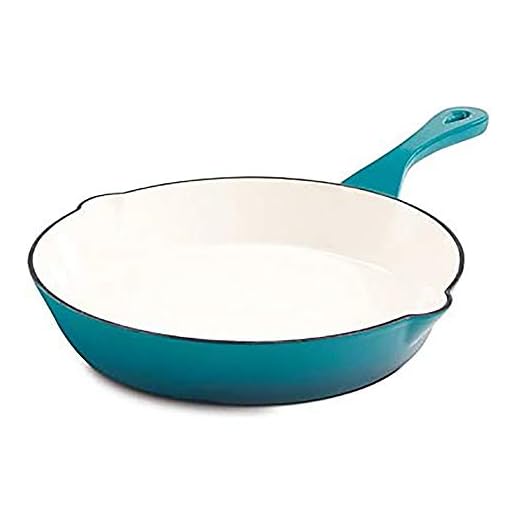 Crock Pot Artisan 10 Inch Enameled Cast Iron Round Skillet, Teal Ombre