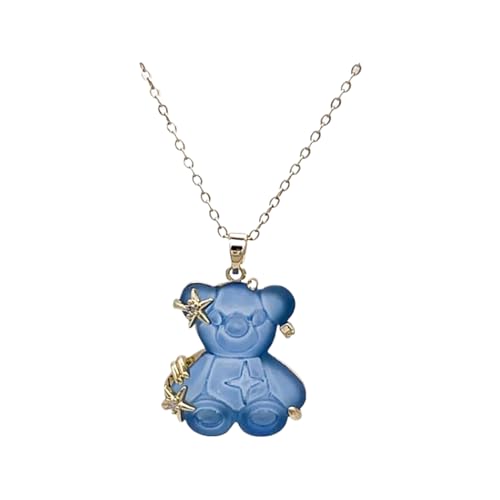 Collier ours en argent sterling 925, pendentif panda et étoile mignonne de dessin animé