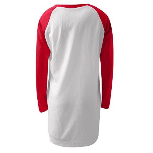 Wirziis Christmas Sweatshirts Dresses For Women Color Block Long Sleeve Pullover Tops Oversized Pockets Fall Dress #TOP6