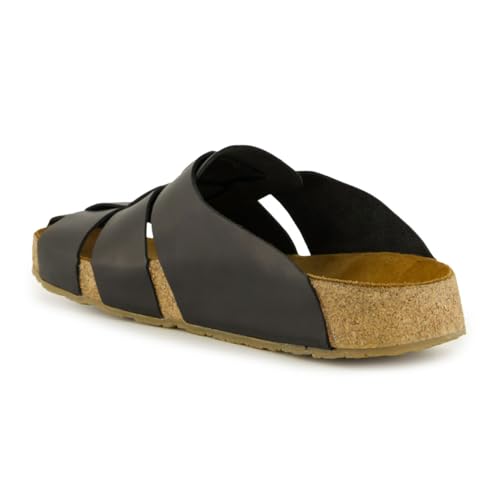 HAFLINGER Pius elegant leather Sandals with rubber sole and cork latex footbed unisex3