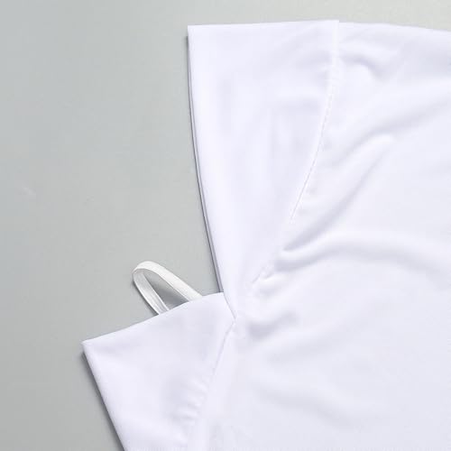 Muslims High Stretch Hijab Head Scarf Solid Color White Half Body Covers Islamics Ramadans Women Prayer Dress Headwrap3