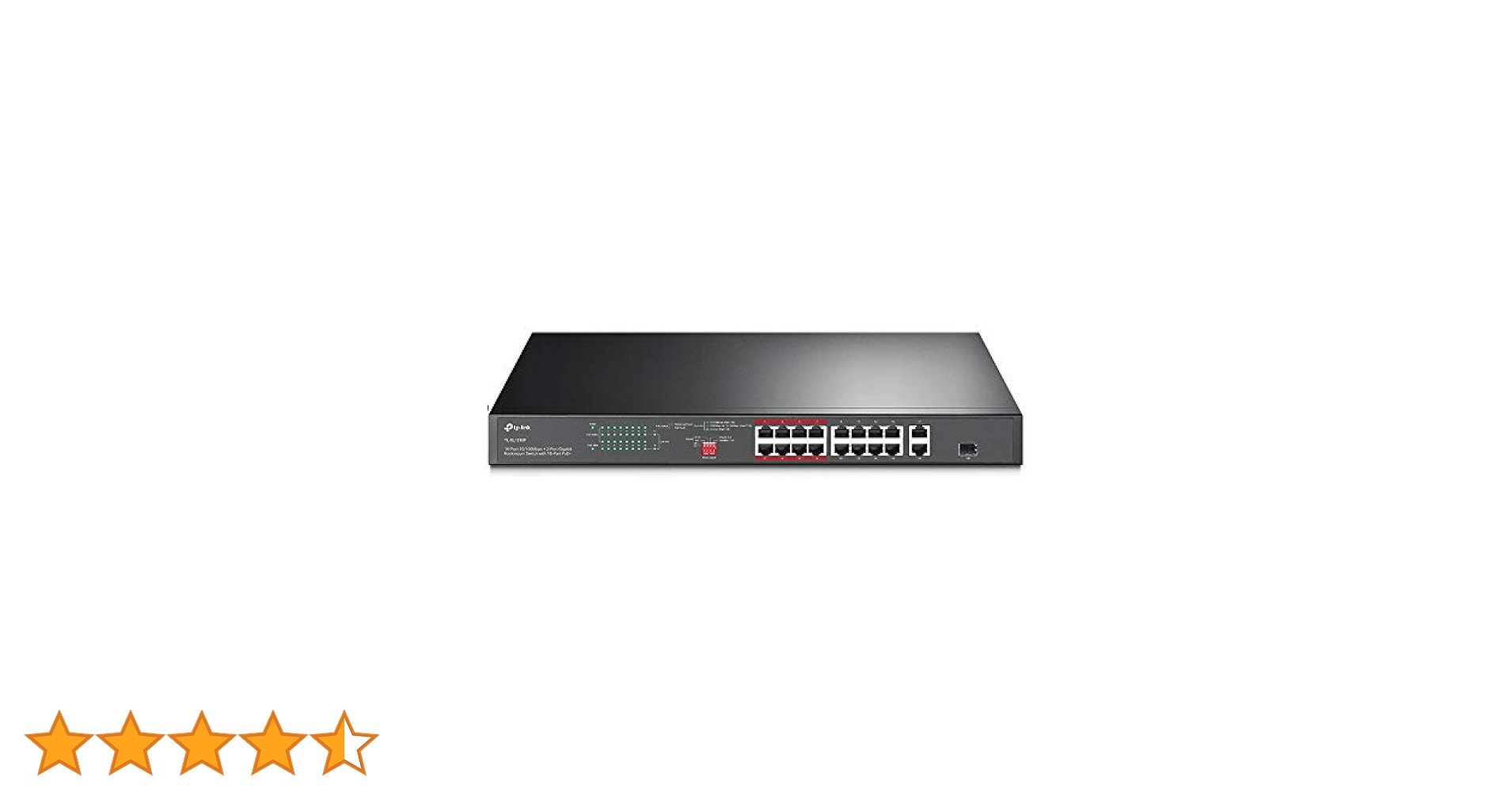 TP-Link TL-SL1218P ファストイーサネット PoEスイッチ TL-SL1218P | 16-Port 10/100 Mbps + 2-Port Gigabit Rackmount