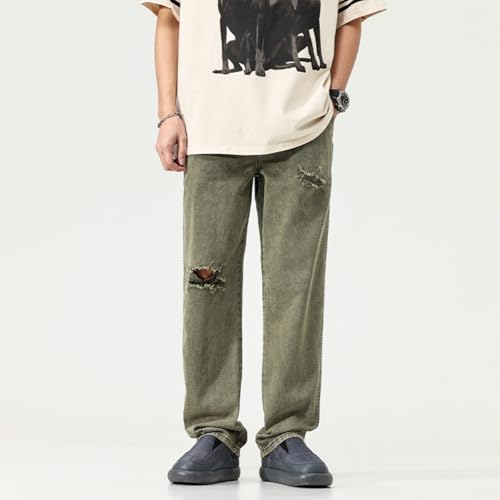 Jeans Pants Trouser Denim Ripped High-end and Versatile for Men Urban Street Commuting Style Handsome3