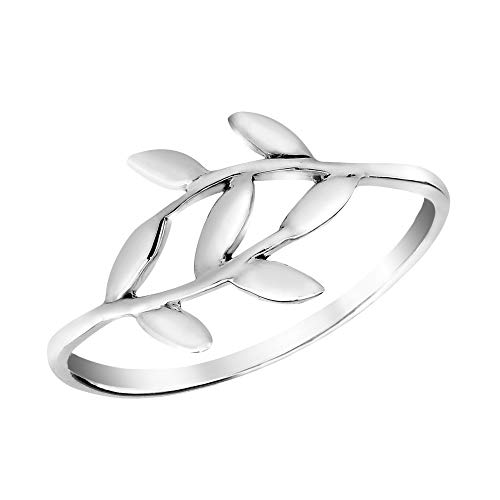AeraVida Magnificent Olive Branch .925 Sterling Silver Wrap Around Ring | Casual Sterling Silver | Statement Fashion, Promise Ring, Couple Unisex Ring | Size 11