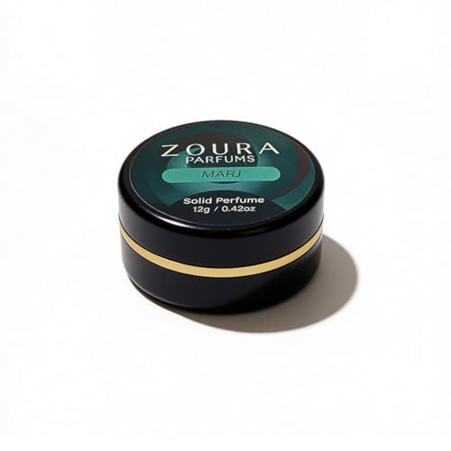 Image of ZOURA MARJ Solid Perfume for Men & Women | Alcohol-Free Long Lasting Unisex Fragrance | Rose Saffron Amber Musk Notes | Pocket Friendly Travel Solid Perfume (12g)