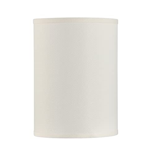 Image of Aspen Creative 31405 Contemporary Drum (Cylinder) Shaped Spider Construction Lamp Shade in Off White Linen, 8 inch wide (8 inch x 8 inch x 11 inch)