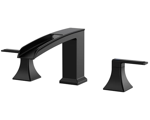 FORIOUS Roman Bathtub Faucet 3 Hole Deck Mount with 2 Handle Matte Black by FORIOUS - Used condition - US$57.84