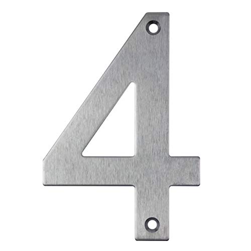 Número de casa, de acero inoxidable para atornillar, número de puerta de diseño (4)