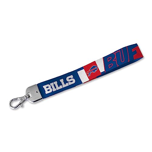 Rico Industries NFL Football Buffalo Bills Standard Wrist Lanyard Key Chain Cute Wristlet Strap Keychain Holder for Women Men Car Keys ID Badges Card Wallet Phone Camera