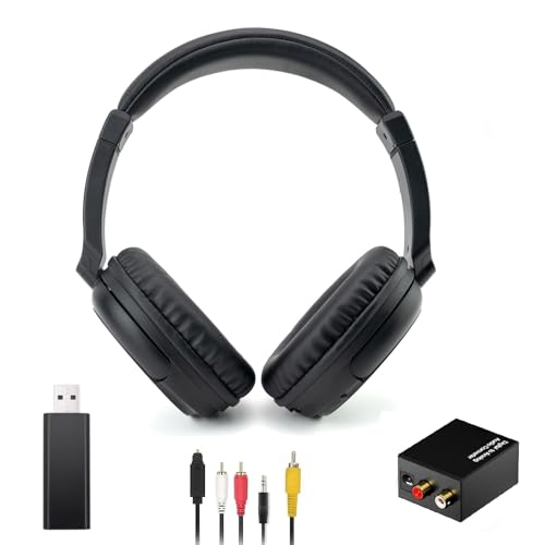 Auriculares Inalámbricos TV con Transmisor USB para Personas Mayores, Bluetooth5.3 Auriculares de Oído Abierto con Decodificador Digital, 30 Horas Batería, Soporte Coaxial Óptico RCA USB Audio Salida