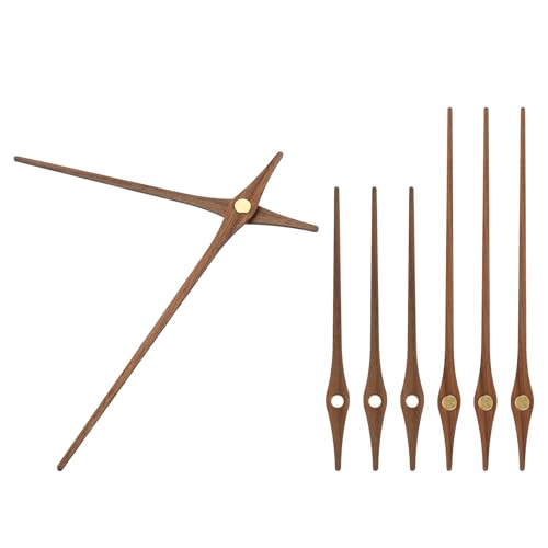 PATIKIL Kit De Repuesto De Manecillas De Reloj, 4 Juegos De Piezas De Manecillas De Reloj De Pared con Mecanismo De Madera para Reparar Reloj De Pared De 14 Pulgadas DIY Arte, H1