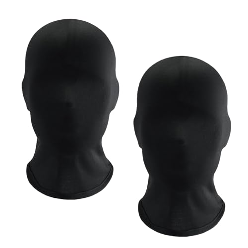2 piezas máscara de cara completa negro Halloween máscaras elásticas Halloween máscara facial transpirable máscara sin rostro máscara de spandex para fiesta de Halloween disfraz cosplay carnaval noche