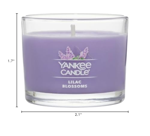 Image of Yankee Candle Lilac Blossoms Scented Mini Jar Candles, 1.3 oz Small Glass Jar Candles, 10-Hour Burn Time, Purple Floral Home Fragrance, for Gifts and Decor (Pack of 12)