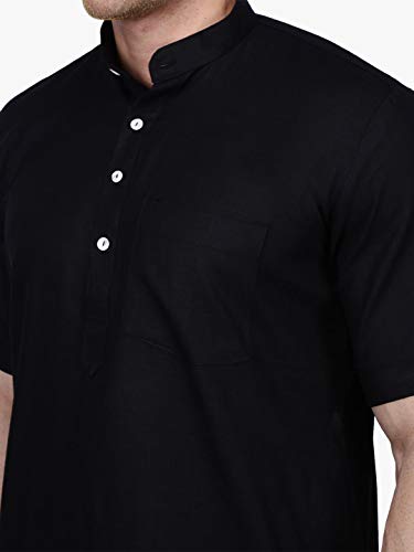 Image of Rajubhai Hargovindas Men's Premium Cotton Half Sleeve Solid Kurta