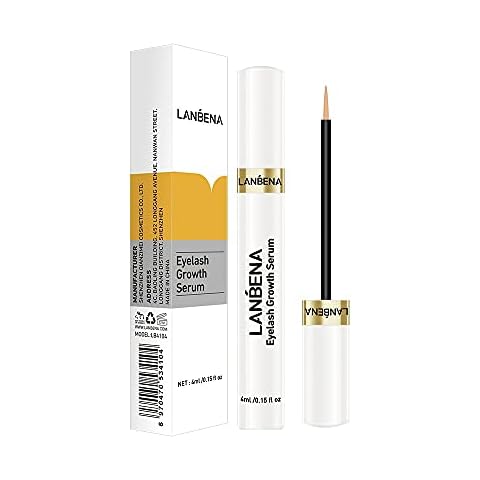 Lanbena Eyelash and Brow Growth Serum Irritation Free Formula Eyelash Treatment Liquid Curly Length Thick Nourish Eyelashes and Eybrows Lash Boost Serum for Longer Fuller Thicker Lashes and Brows Cover