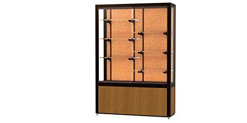 Waddell 10404CK-BZ-K Challenger 48 x 66 x 16 in. Light Oak Vinyl Base Display Case44; Cork Back - Dark Bronze