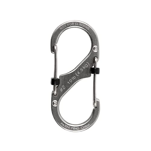 Nite Ize Karabiner S-Biner Slidelock, Silber, 2, NI-LSB2-11-R3