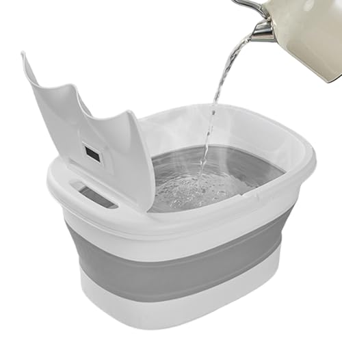 pediluvio, pediluvio | Cubo pediluvio plegable con tapa | Rueda de masaje de suelo, cubo multifuncional para baño de pies con soporte para teléfono móvil para el hogar