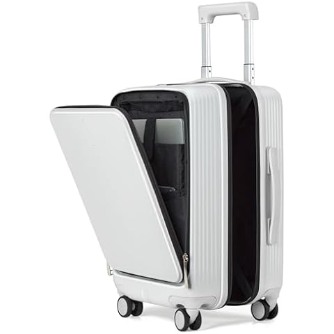 Hanke 20 Inch Carry On Luggage with Wheels, Hard Shell Suitcases TSA Approved Travel Luggage Carry-On Hard Case Luggage(Smoke White) Cover