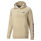 PUMA Herren Hoodie Essentials Tape Sports Sweatshirt Fleece Kapuzenpullover, Farbe:Beige, Artikel:-67 Light Sand, Größe:M