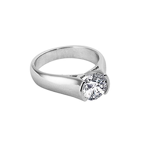 AINUOSHI 2 Carat Solitaire Round Brilliant Cubic Zirconia CZ Sterling Silver 925 Wedding Engagement Ring (7)