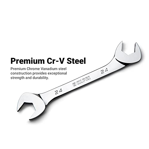 Capri Tools Angle Open End Wrench Set, 30° and 60° Angles, 6-24 mm Metric, 19-Piece with Mechanic's Tray - Image 2
