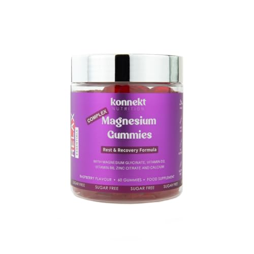 Magnesium Glycinate Gummies - High Strength 1600mg Magnesium with Vitamin B6 D3 & Zinc - 60 Vegan & Sugar-Free Gummies - 150mg Elemental Magneisum for Sleep Energy Muscles & Bone Support