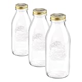 Bormioli Rocco Quattro Stagioni - Botella Vidrio 1 l, Color Transparente (Paquete de 3)
