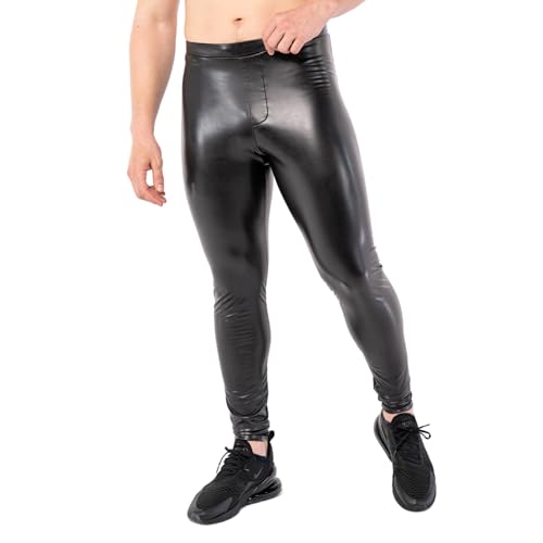 Kapow Meggings Berlin Men's Leggings - Vegan Faux Leather Men's Leggings - Natural Leather Look, Perfect for Festivals