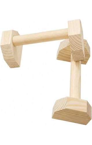 Image of Wooden Push Up Bars for Calisthenics & Handstand Training | Heavy Duty Pine Wood Parallettes for Home Gym Workout | Non-Slip Pushup Handles Set of 2