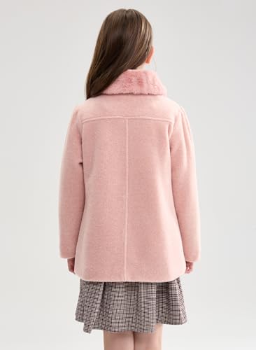 maoo garden Girls Winter Wool Peacoat Little Girls Fur Collar Dress Coat Quilted Jacket2