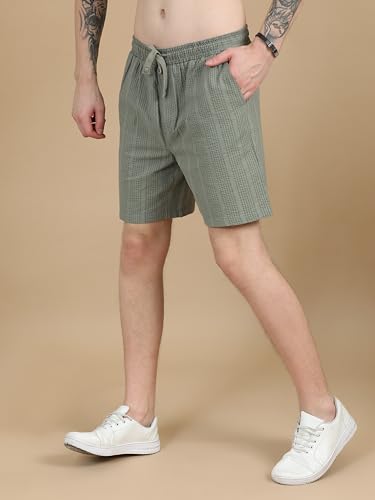 Image of StitchX Men's Airport Look Textured Seersucker Cotton Resort Shorts