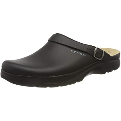 Fly Flot Men's Open Back Slippers, Black 01, 8.5 Cover