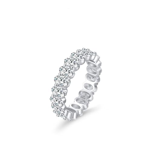 Bague argent pierre ovale en zircone cubique au fini blanc haut de gamme