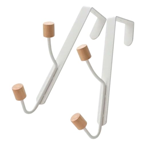 HOOTNEE 2pcs No Punching Door Hook Over The Door Dual Hook Entryway Wall Hanger Coat Hanging Holder Coat Wall Hook Over The Door Hanger Over The Door Towel Rack Hooks Door Hanger Hook Iron
