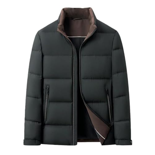 Veste d'hiver mi-longue homme haut de gamme manteau col montant rembourré et coupe-vent