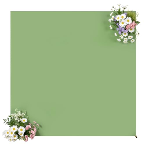 Sage Green Square Arch Backdrop Cover 6.6FT x 6.6FT Arch Covers Stretchy Backdrop Spandex Fitted Arch Cover Balloon Photo Backdrops Covers for Wedding Birthday Party Graduation Baby Shower Decoration by Tao-Ge - Used condition - Image 6