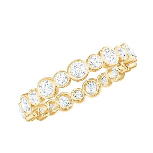 Certified Lab Grown Diamond Eternity Band, Ef-vs Quality, Bezel Set Diamond Anniversary Ring - With Jewelry Box