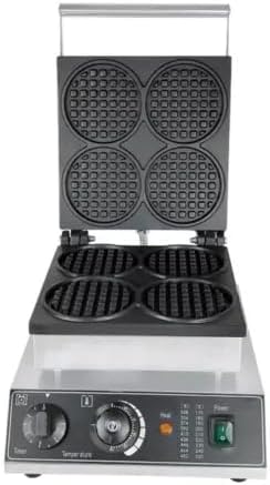 Commercial Electric Round Waffle Maker Machine 4PCS Non-Stick Waffle Baker 1750W