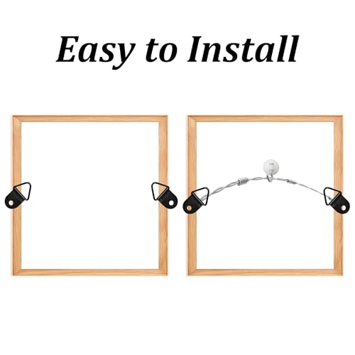 Image of 100Pcs Small Triangle D-Ring Picture Hangers with Screws, Picture Hang Solutions, Black Metal Frame Hooks Hardware for Hanging Clocks, Paintings, Artwork, Photos, Mirror