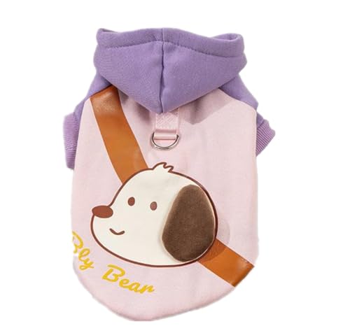 Morycat犬服 秋冬 Dカン パーカー tシャツ 厚い 暖かい ドッグウェア 防寒 長袖 柔らかい ペットウェア 可愛い 人気 お散歩 お出かけ 小中型犬 (パープル,XL)