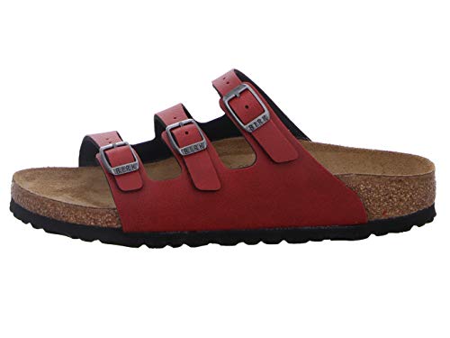 Image of Birkenstock Sandales Florida Birko-flor Pull Up Bordeaux, Women's Sandal, Pull Up Bordeaux, 5.5 UK (39 EU)