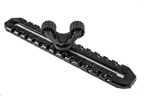 YakAttack GridLoc MightyMount XL 12” Track Mount | 10.5” Usable Kayak Rail Accessory with Hardware | Compatible with BlackPak Pro & Kayak Track Systems | Durable Marine-Grade Gear Mount | Made in USA