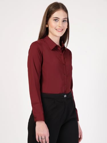 Image of Style Quotient Women Solid White Polymoss Regular Formal Shirt
