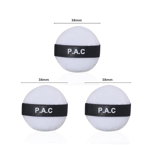 Image of PAC Mini Cotton Puff (Round) (White) (3 Pc) | Premium Quality, Highly Absorbent, Breathable Material, Grip Band, Controlled Hold, Moldable & Flexible