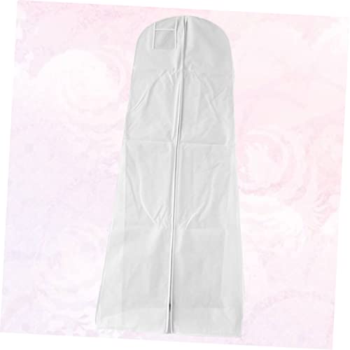 GLEAVI 1PC Wedding Dress Storage Bag Fishtail Garment Cover for Bridal Gown Nonwoven White for Photography Events and Preservation3