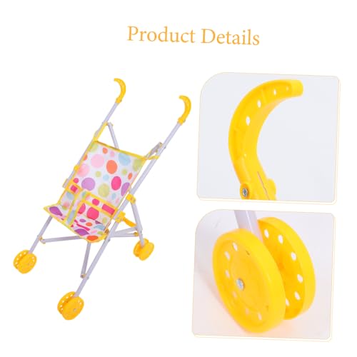 ORFOFE Realistischer Puppenwagen aus Polyester und Abs Kleiner Puppen-Kinderwagen für Mädchen zum Rollenspiel Stabil und Detailgetreu für Puppenhaus Zubehör und – Bild 3