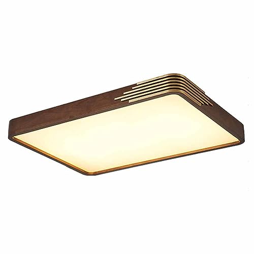 Plafonnier LED rectangulaire dimmable 3000-6000K en bois pour salon